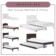 ALiST - Single Bedframe + Pull Out Bedframe / Wooden Single Bedframe / Katil Single Kayu / Double Decker Bedframe / Double Layer Single Bed / Wood Single Bed / Katil Single Kayu / Katil Bujang Dua Tingkat / 单人床 / 木制单人床架