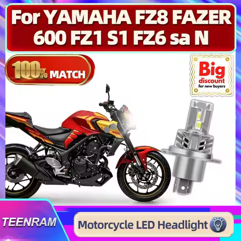 Roadsun For YAMAHA FZ8 FAZER 600 FZ1 S1 FZ6 sa N 1X/2X Motorcycle LED Headlight Bulb 150W Hi/Lo Moto