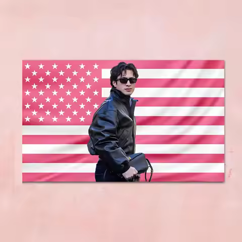 Hudson Williams Lover Pink Flag Tapestry , LGBT Pink Flag, Heated Rivalry Flag