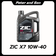 ZIC x7 เบนซิน 10W-40 API SP น้ำมันเครื่องรถยนต์เบนซิน สังเคราะห์แท้  ZIC (ซิค) ขนาด4ลิตร+กรอง ทักแชท