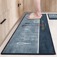 Household Kitchen Floor Mats Anti-Slip Oil-Proof Mats Wipeable Dirt-Resistant Water-Absor