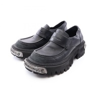 【二手】巴黎世家 (Balenciaga )樂福鞋，拖拉機標誌Plate，二手，貨號 825735，皮革，拖拉機樂福鞋，男士，二手