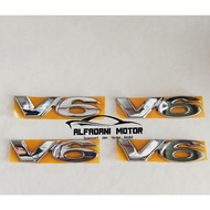 Original V6 Writing emblem logo