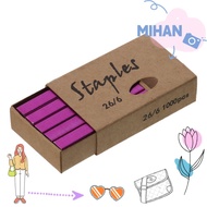 MIHAN 1000Pcs Staples per Pack Colored Staples, 6 Colors 1/4 Inch 26/6 Standard Staples, Home Metal 