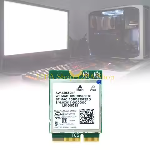 12PA WiFi 6E Card MT7902 Highly Integrated Single Chipset 2.4G 6G BT5.2 2400M Fast