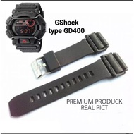 (NO EMBOSING Strap G-Shock GD400 GD-400 Black Rubber Watch