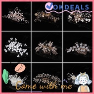 OKDEALS Bridesmaid Hairpins Women Girls Crystal Peals Wedding Headpieces