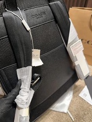 COACH 男裝皮革商務背囊 黑色