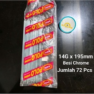 Spoke Spokes 14G x 195mm Chrome IronPOLO Contents 72 Bj for Folding Bikes Seli 20x1 3/8 Rims 20 Plus