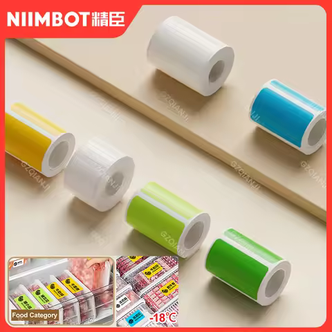 Niimbot B1 B21 Freezer Label Paper Sticker Rolls Colorful for Kitchen Refrigerator Use Low-Temperatu