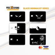 Custom Black & Minimalist ATM Bank Card Sticker – Waterproof PVC Skin for Debit/Credit