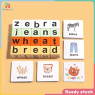 Gemvan Wooden Reading Block Alphabet Easy Using Matching Puzzle Gift Short Vowel for Children's Day Toddlers Birthday Preschool Kids