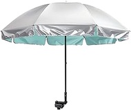 G4Free Universal Clamp On Umbrella Adjustable Outdoor UV Protection Beach Chair Umbrella 56inch for 