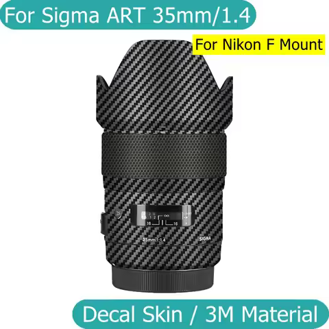 For Sigma ART 35mm F1.4 DG HSM (For Nikon F Mount) Decal Skin Camera Lens Sticker Vinyl Wrap Film Co