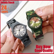Army Green Watch for Kids y2k Quartz Clock Simple Student Sports Watches Fashionable
