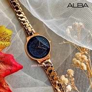 [Original] ALBA AH8586X Elegance Women Watch With Blue Crystal Dial Rose Gold Stainless Steel | Offi