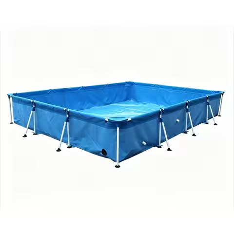 4.8m x 3.8m x 0.8m Frame Pool; Large, Blue, Removable, Portable Square Pool, Ideal for Adult Familie