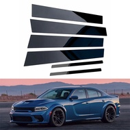 Polycarbonate 6Pcs Car Door Window Center Middle Column BC Pillar Post Cover Trim For Dodge Charger 