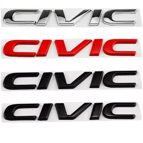 Metal 3D Car Stickers Side Fender Badge Rear Trunk Emblem Decal Styling for Honda CIVIC Logo 10th 11