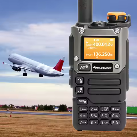 UV-K6 Walkie Talkie Tyep C Charge NOAA Wireless Frequency Two Way CB Radio 5W Air Band Radio UHF VHF