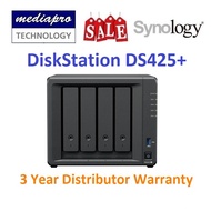 Synology DiskStation DS425+ 4-Bay NAS - ( without HDD only Support Synology Hard Drive ) - 3 Year Lo