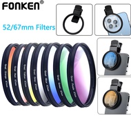 Fonken 52/67mm Camera Lens CPL Filter Phone Lens Mobile Phone Filter Phone Lens Clip