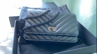 Chanel WOC 2.55 黑金小牛皮