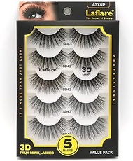Laflare 100% Premium Silk Lashes 3D Faux Mink Eyelashes Multipack, Light, Natural Looking, Professio
