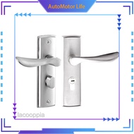AutoMotor Life Satin Chrome Door Handle Lever Handle Lockset Pack Door Latch Lock Bathroom