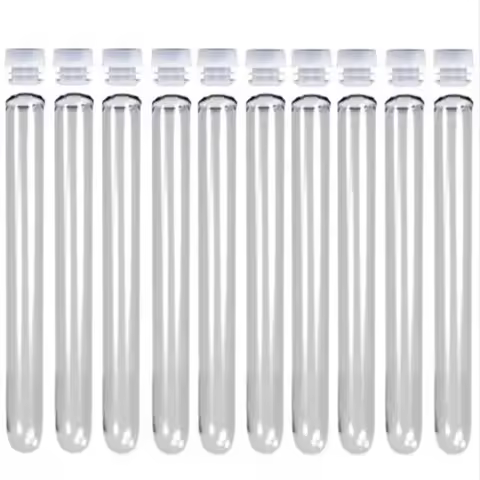 100pcs 16x150 mm 20ml Plastic Test Tube With Cap 6-Inch 5 Colors Of Cap To Choose High Quality Clear