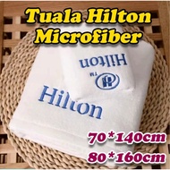 Tuala Mikro Fiber Hilton 2 Saiz Lembut, Menyerap Cepat, Tahan Lama TUALA MANDI BATH TOWEL HOTEL DAN 