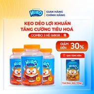 Combo 3 Hũ Kẹo Dẻo Lợi Khuẩn HURO PROBIOTICS Hũ 168g