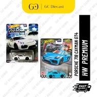 ✨READY STOCK✨ Hot Wheels Premium Porsche 718 Cayman GT4 | White/Blue