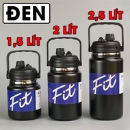 Fit Thermal Bottle 2500ml & 1500ml Short Form, Wide Mouth, Long-lasting Heat Retention, Sturdy Handl