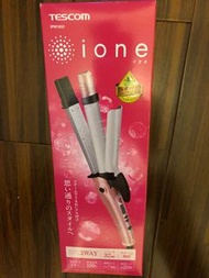 日本TESCOM ione IPW1832 兩用平板+電棒卷髪整髮器離子夾負離子蒸氣電棒捲32mm