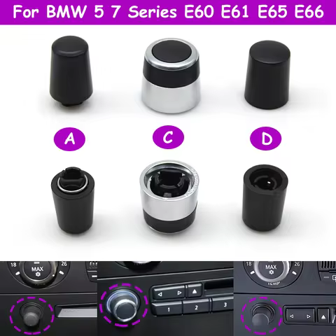 E60 E61 E65 E66 Car Radio CD Player Volume Rotary Switch Button Knob For BMW 5 7 Series 520i 525i 53
