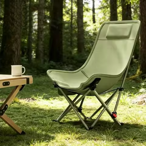 Outdoor Folding Four-speed Moon Chair Adjustable Chair Recliner Back Chair Portable Camping Chair Lu