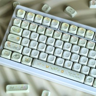 Summer Bear Cherry/MOA Profile 120+ Keys PBT Dye Sublimation Cute Lolita Bear Green Keycap Aula F75 