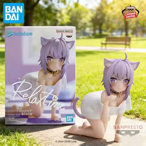 Bandai Original Banpresto Relax Time Hololive IF Nekomata Okayu Action Figures Anime Figuras Cartoon