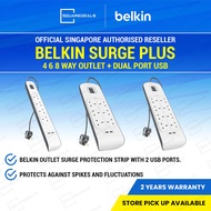 Belkin Surge Plus Connect Dual USB A USB C Surge Protector 4 6 8 Way in White