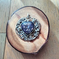 【曲水辰手創】血滴堇青石純銀吊墜