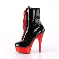 15High Heel Platform Shoes Front Lace-up High Heels Stiletto Waterproof Platform Platform Short Boots Pole Dance Nightcl