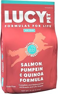 Lucy Pet Products Formulas for Life - Sensitive Stomach &amp; Skin Dry Dog Food, All Breeds &amp; Life Stages - Salmon, Pumpkin, &amp; Quinoa, 12 lb