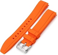 StrapXPro Rubber Strap Compatible with Seiko New Monster 4th Generation SBDY035 SRPD25, Orange, Orange, Man's size