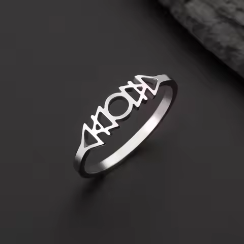 Skyrim Air Water Earth Fire 4 Alchemical Symbols Ring Stainless Steel Finger Rings for Women Earth P