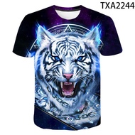 Summer New style T-shirt Men Tiger 3d pattern animal Print Short-sleeved  men's plus-size shirt size xs-6xl