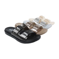 LUOFU Transparent Glitter Two-Tone Slip-On Sandals E7188-TF6B [E01]