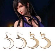 Game Final Fantasy VII Earrings Tifa Lockhart Moon Pendant Ear Clip Halloween Fashion Man Woman Cosp