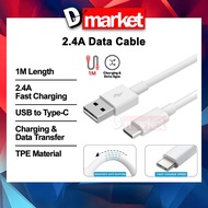 USB Type-C Cable 2.4A Fast Charging Cable USB Data Cable Type-C White Cable 100cm Kabel 1m USB to Ty