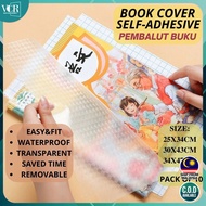 VC Art Self-Adhesive School Transparent Book Cover Penutup Pembalut Buku Textbook Plastic Transparen